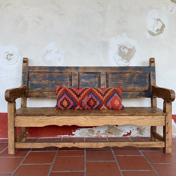 Vintage authentic handmade Turkish kilim lumbar pillow cover - Picture 3 of 7